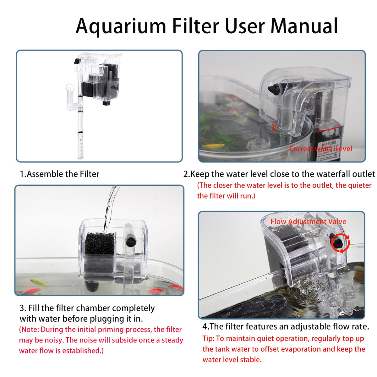 2 Gallon Fish Tank Kit with Filter and Light L5530