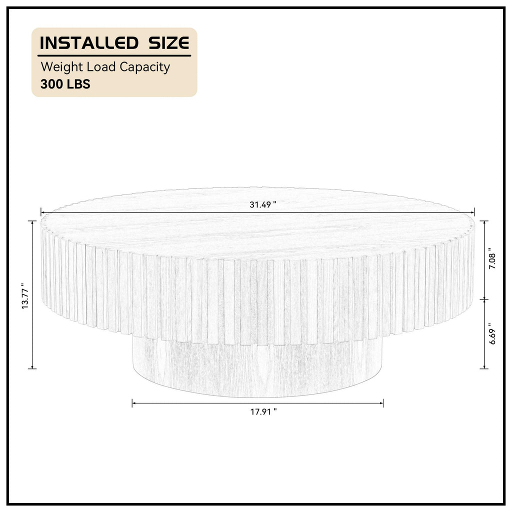 Black Round Coffee Table with Base M647