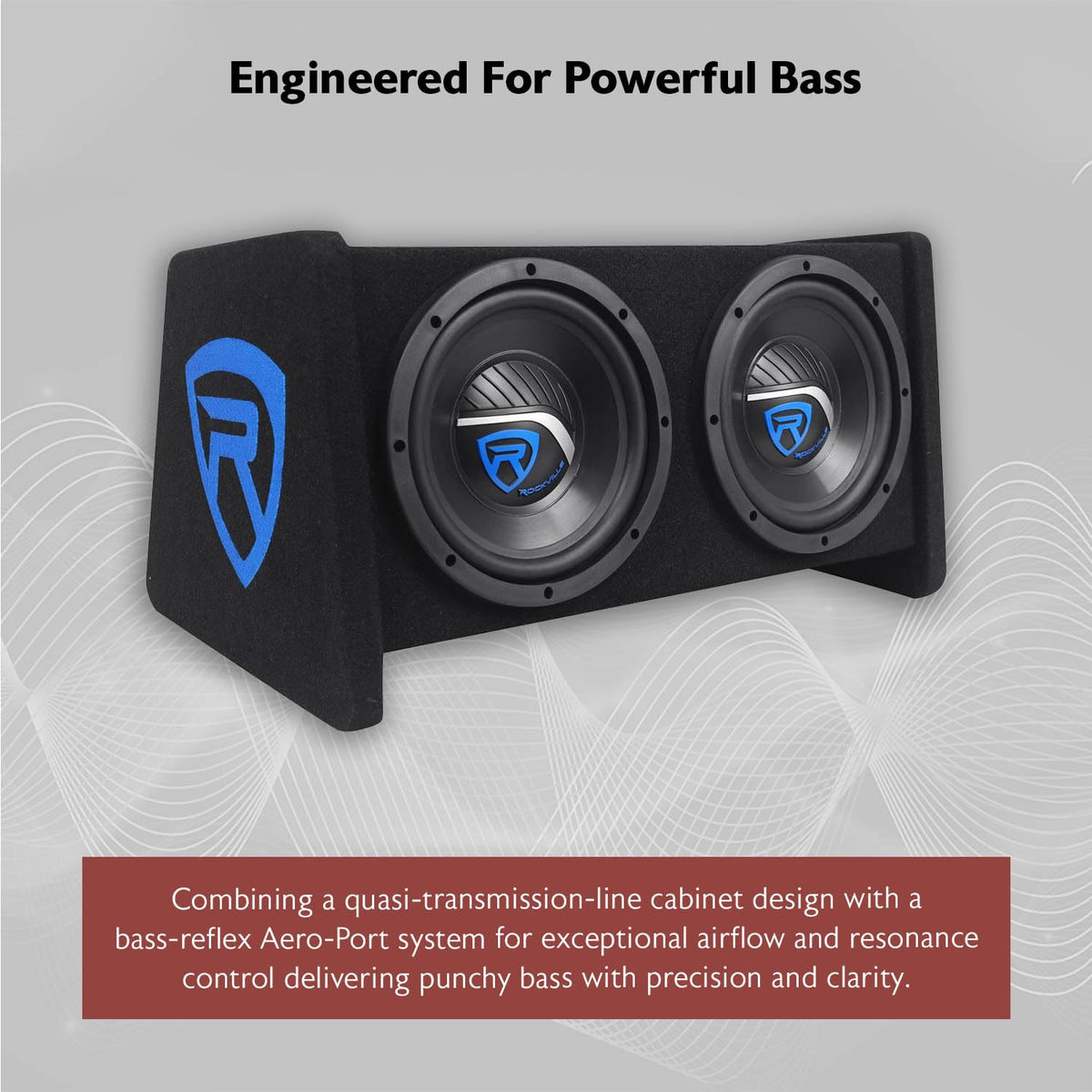 Dual 8" Car Subwoofer Enclosure with Mono Amp & Wiring Kit D922259