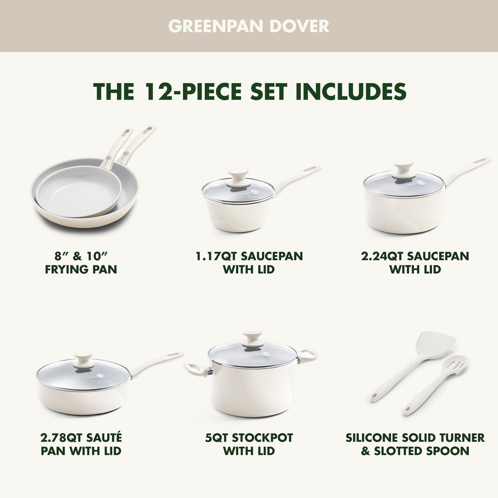 12 Piece Ceramic Nonstick Cookware Set A3296