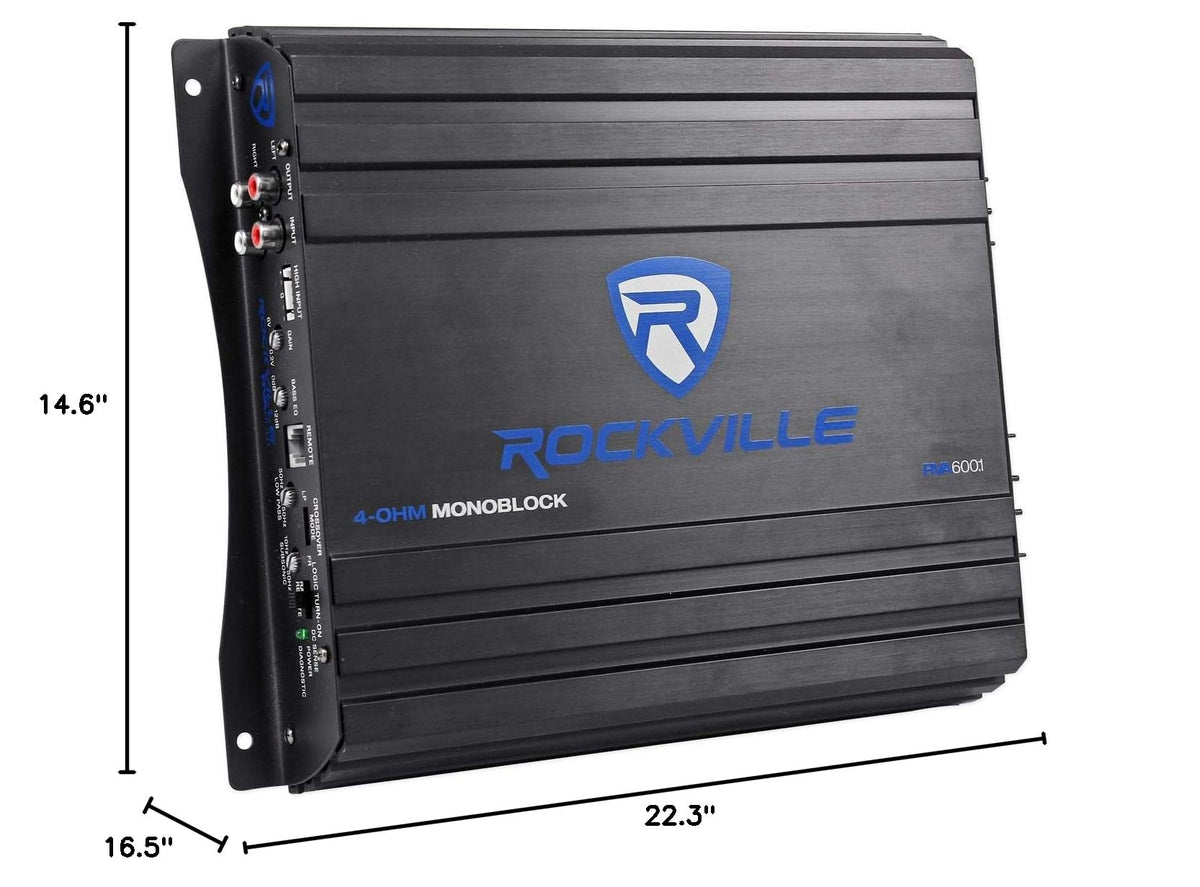 Dual 8" Car Subwoofer Enclosure with Mono Amp & Wiring Kit D922259