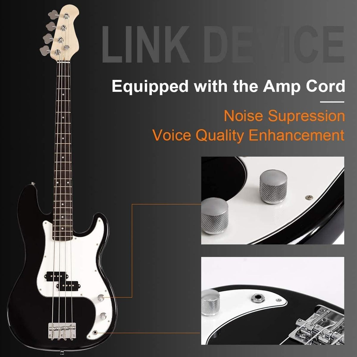 Full Size 4 String Electric Bass Guitar with Bag P341