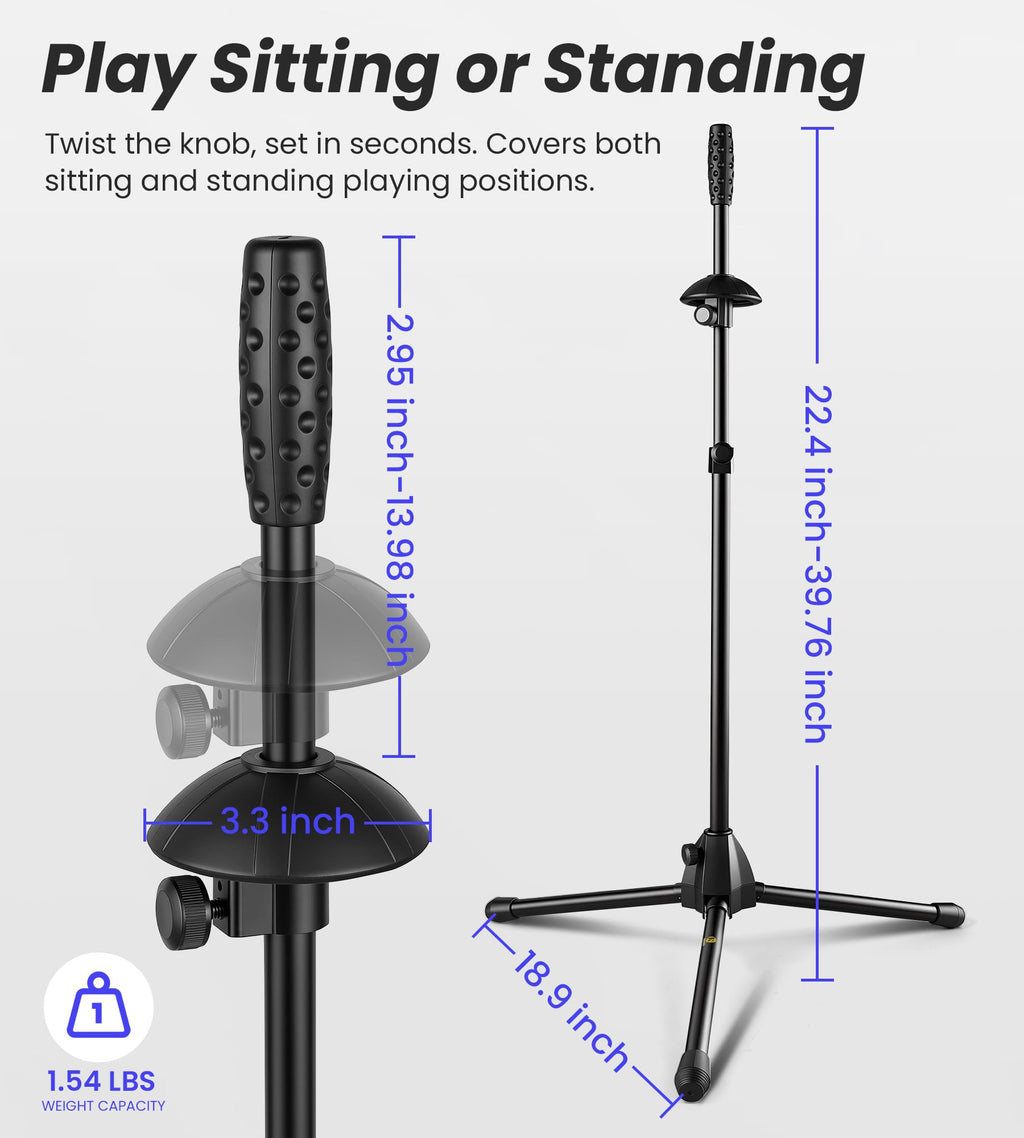 Portable Trombone Stand Adjustable Height with Bag H80543