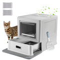Enclosed Stainless Steel Cat Litter Box with Lid Q81468