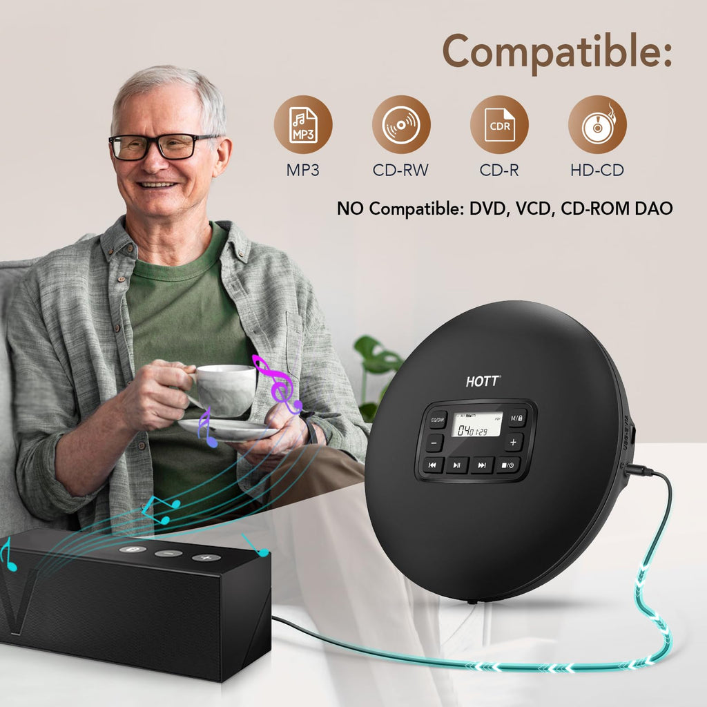 Portable CD Player with Anti-Skip Protection J92836