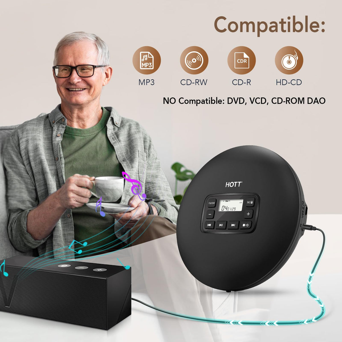 Portable CD Player with Anti-Skip Protection J92836