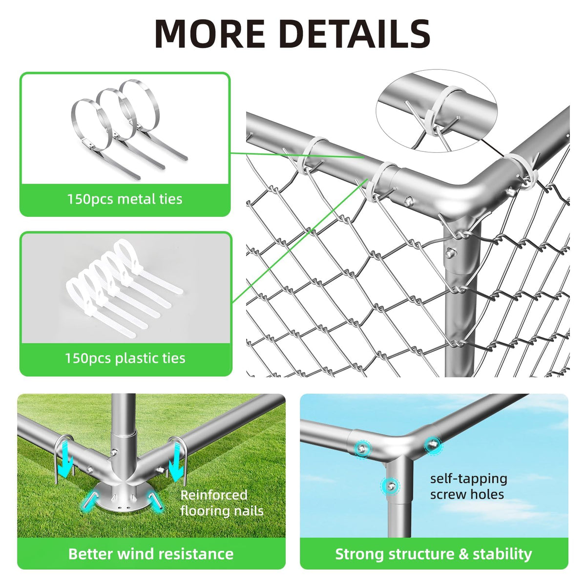 10x10 ft Heavy Duty Outdoor Dog Kennel Y2783