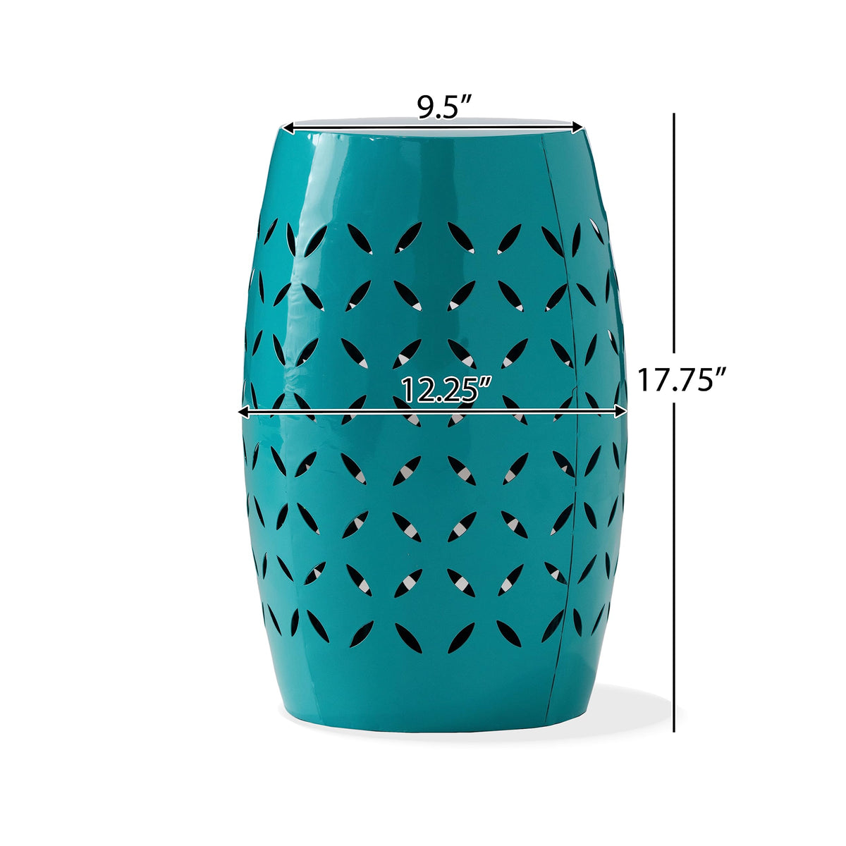 Teal Metal Garden Stool E3462