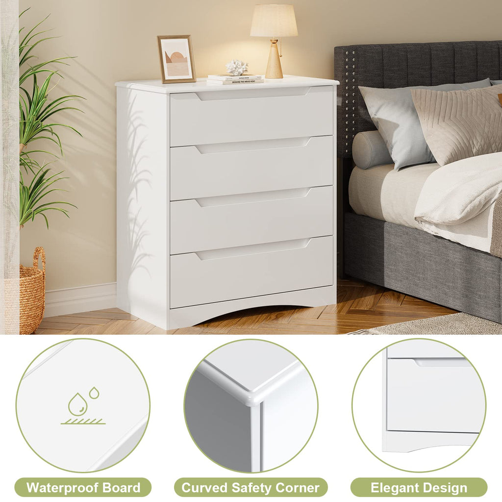 White 4 Drawer Dresser E6828