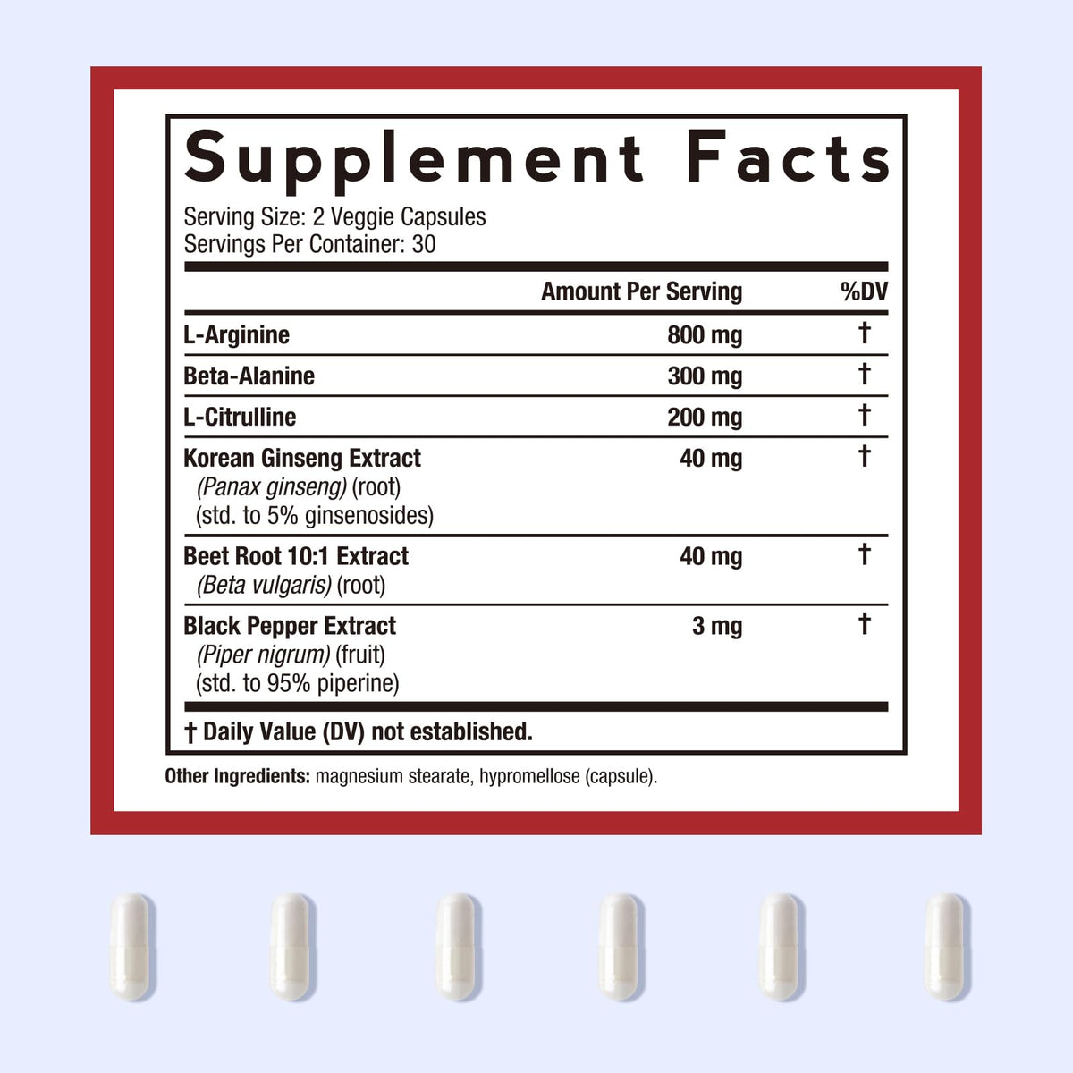 Nitric Oxide Booster 1380 mg 60 Vegan Caps E4992