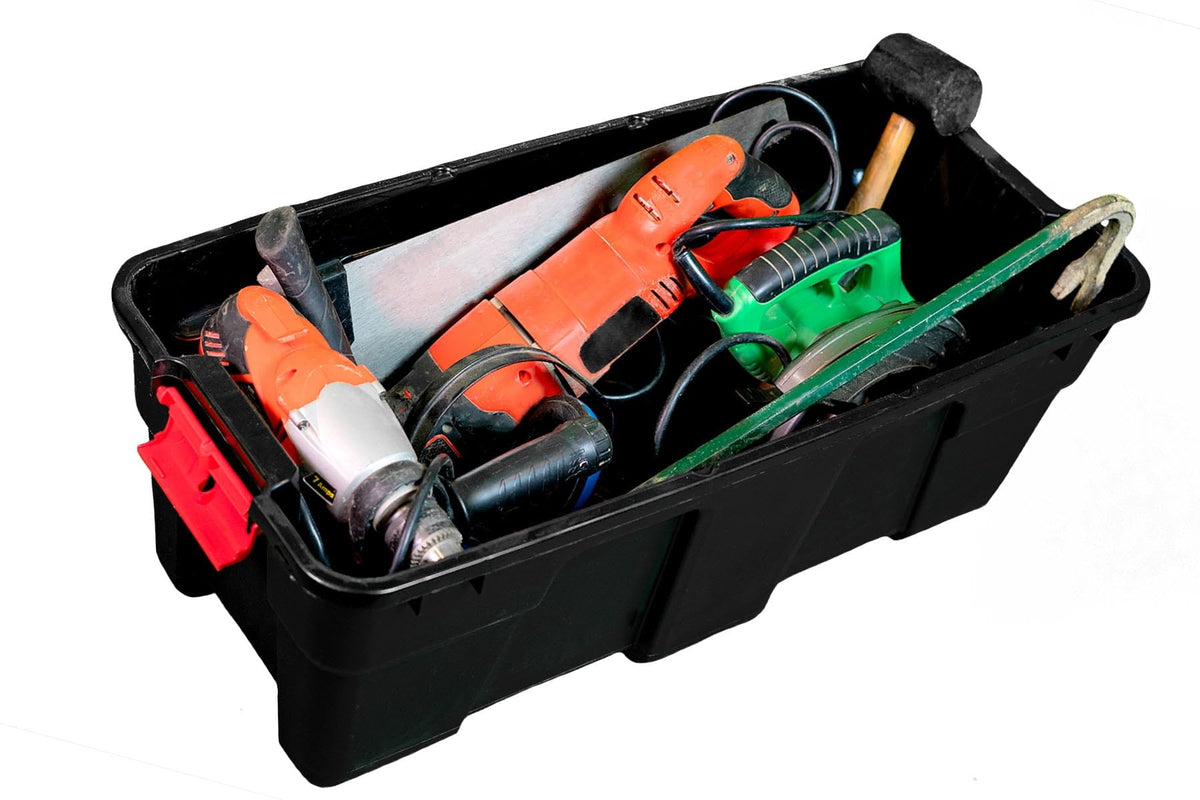 Black 17 Gallon Plastic Storage Footlocker L638516
