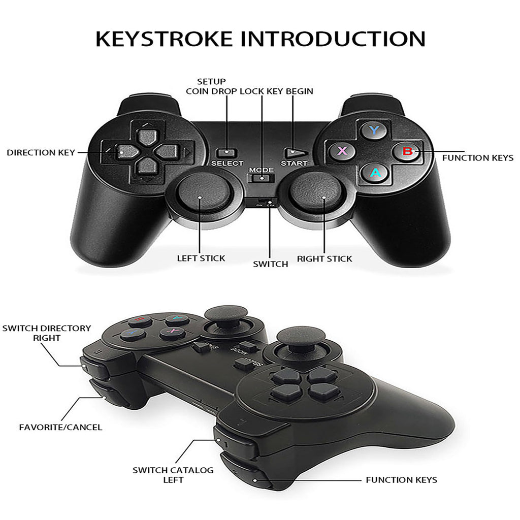 Retro Game Console with 2.4G Wireless Controllers W270675