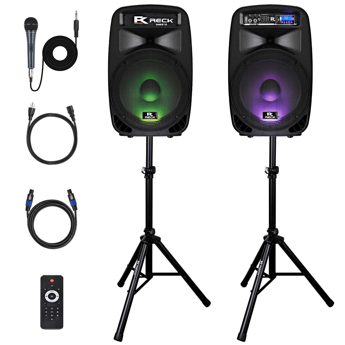 Portable 15-Inch 2000 Watt 2-Way Powered PA Speaker System O8119