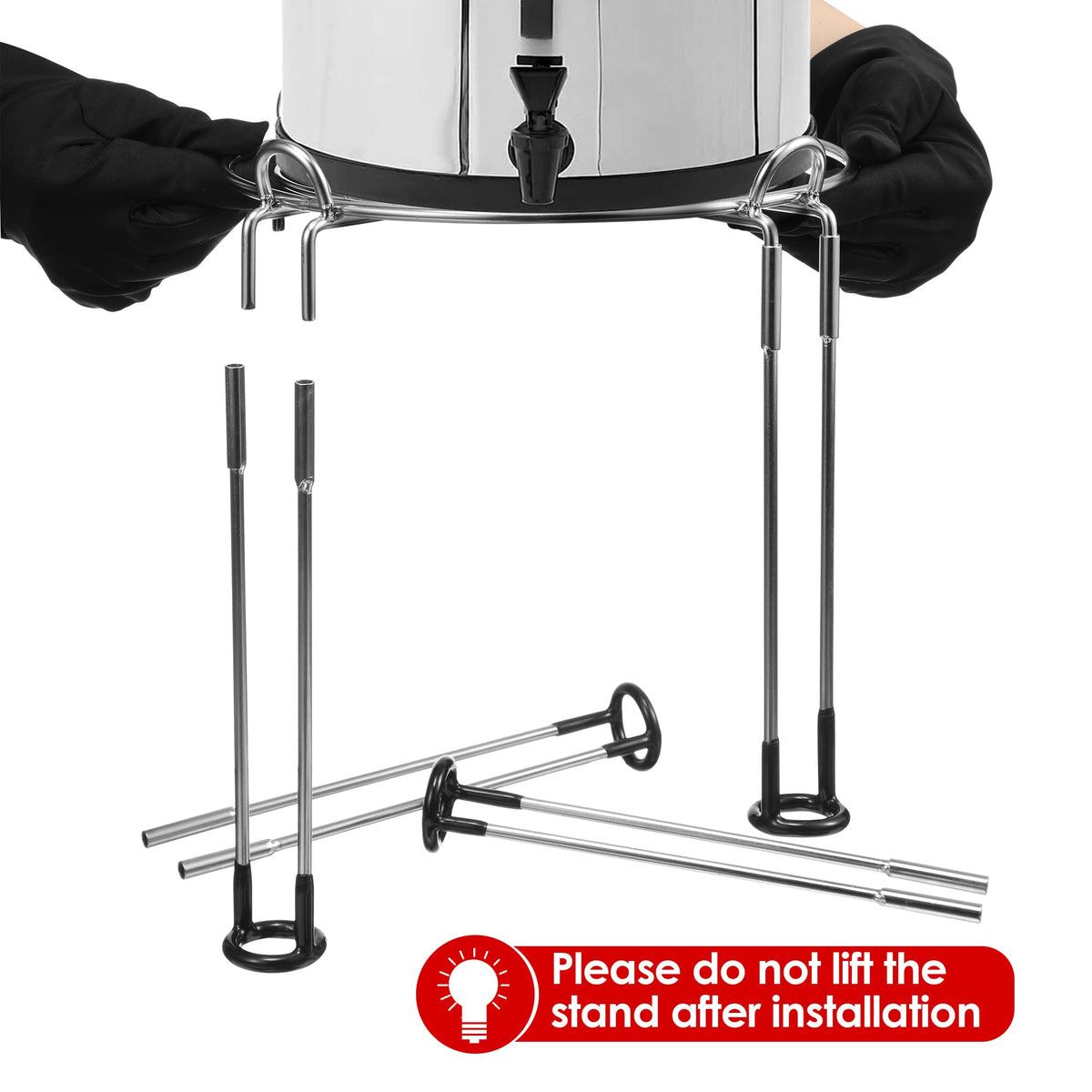 10" Diameter 8" Tall Stainless Steel Gravity Fed Water Filter Stand C517883