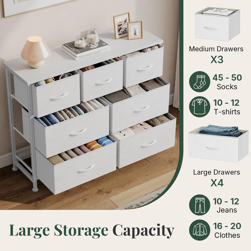 Fabric 7 Drawer Dresser D337224