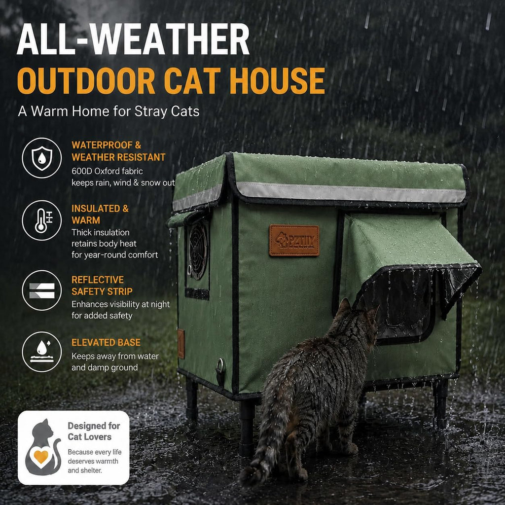 Waterproof Insulated Outdoor Cat House H3077