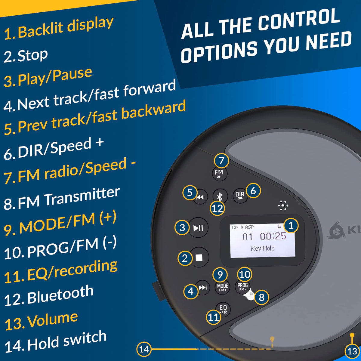 Portable CD Player with Bluetooth C215