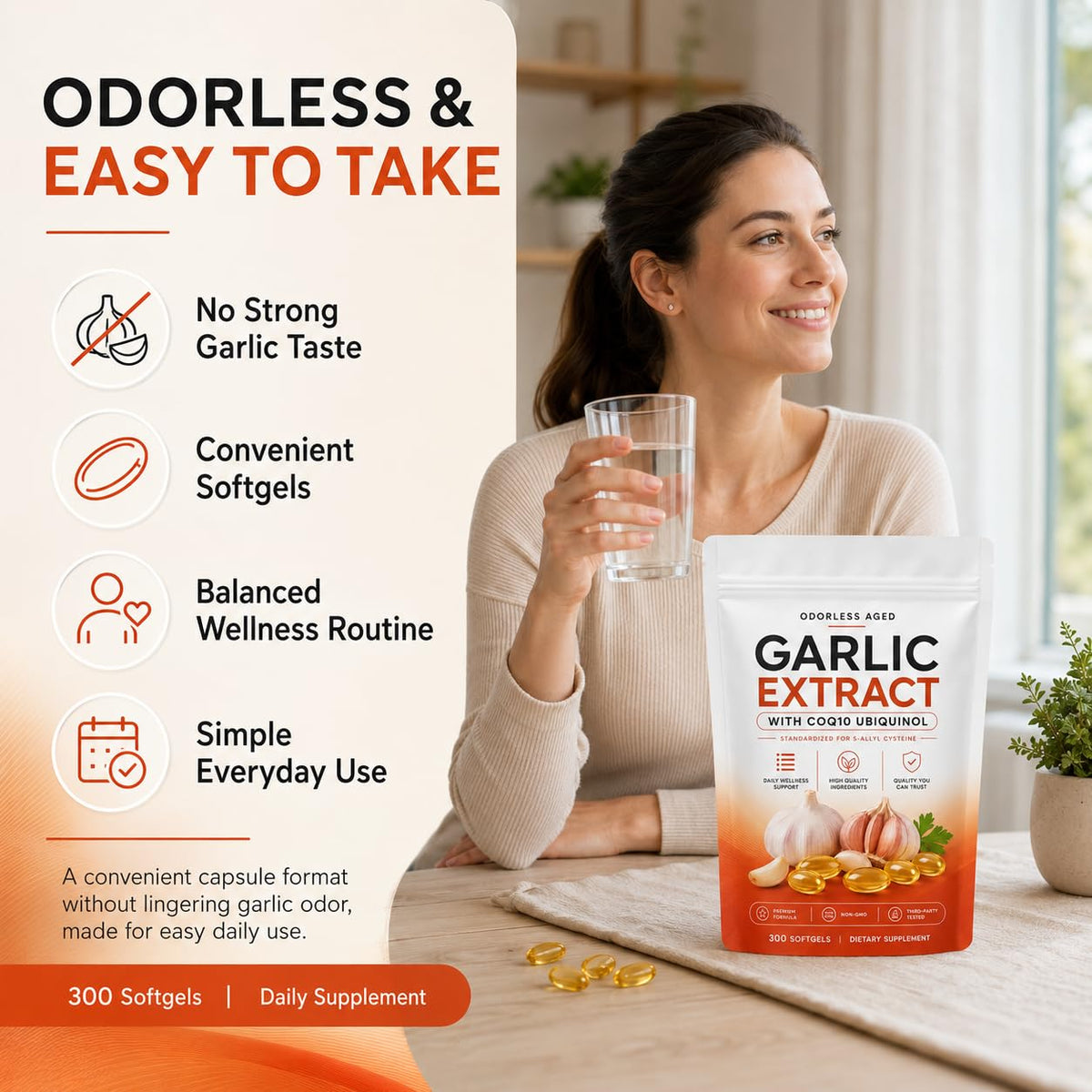 7500mg Odorless Aged Garlic Extract Softgels Q915