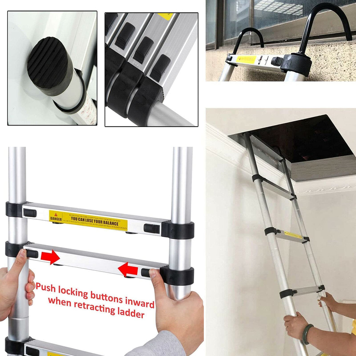 Telescoping Extension Ladder 20.34FT 330 Pound Capacity A401152