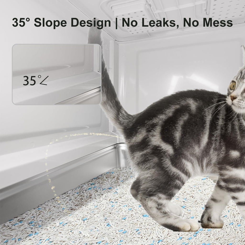 Enclosed Stainless Steel Cat Litter Box with Lid Q81468