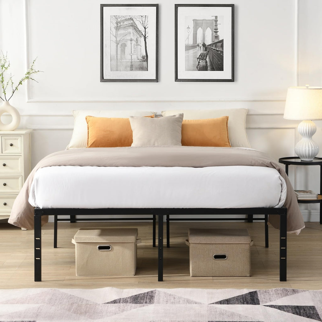 Black Queen Metal Platform Bed Frame G1015
