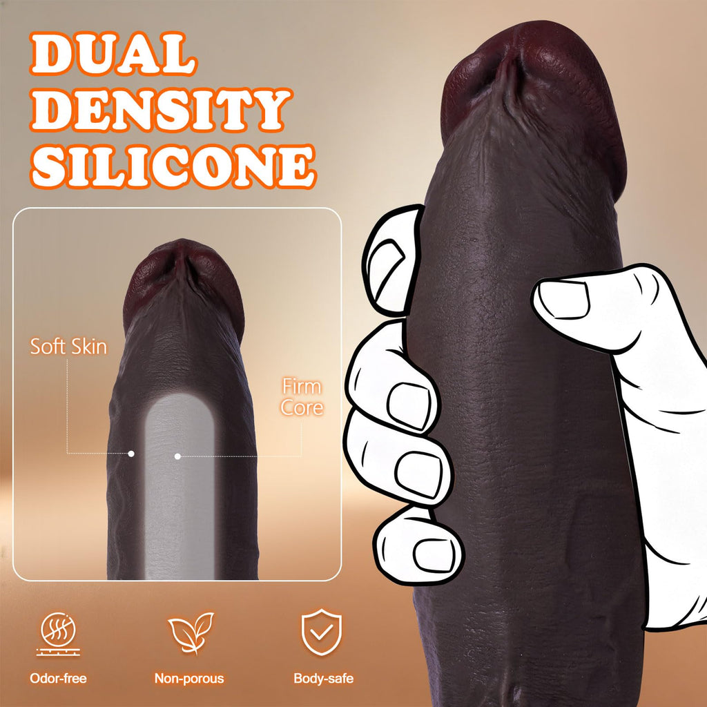 8 Inch Thick Black Dildo with Suction Cup Q639949