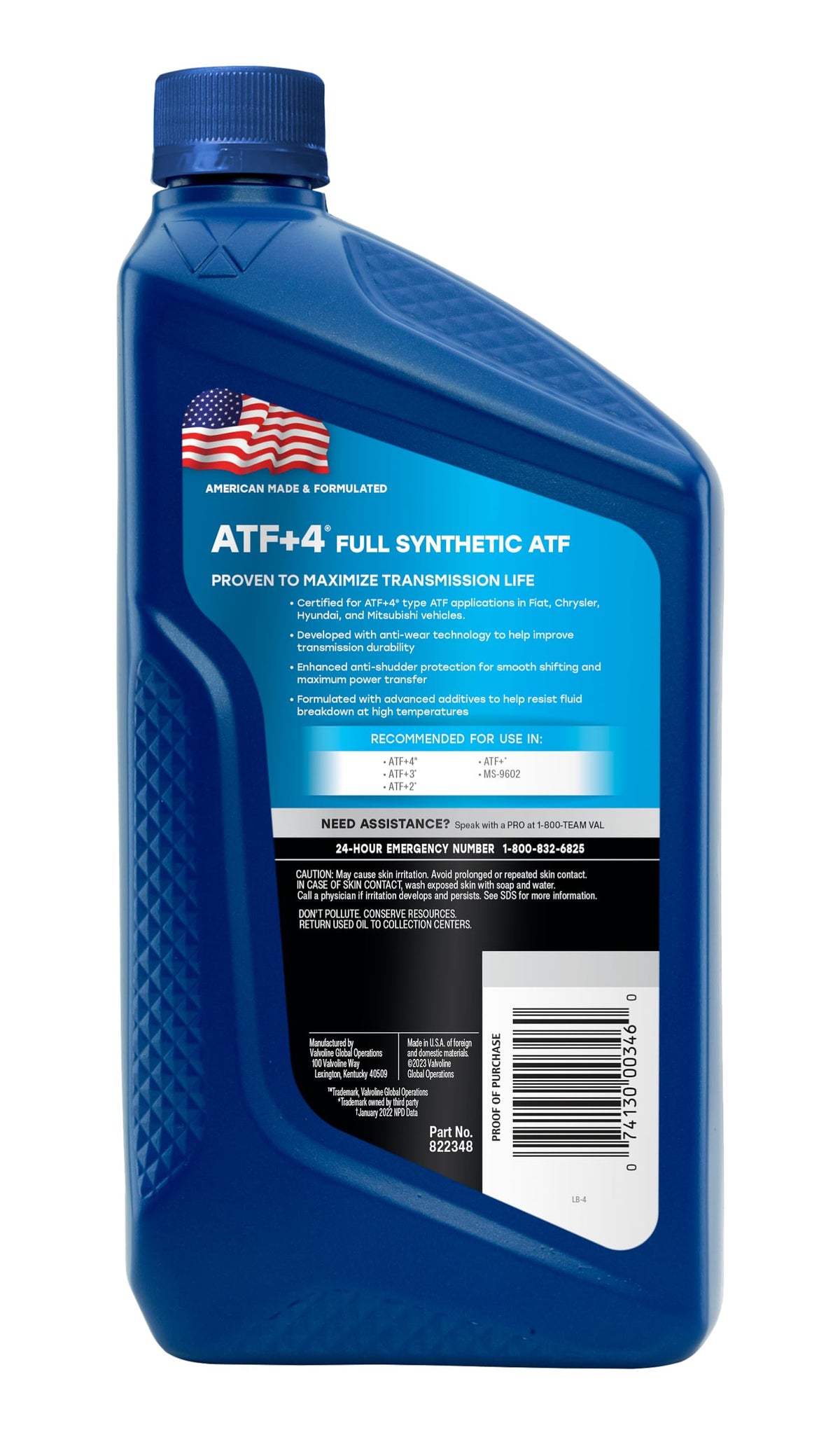 Full Synthetic Automatic Transmission Fluid 1 QT Case of 6 O799