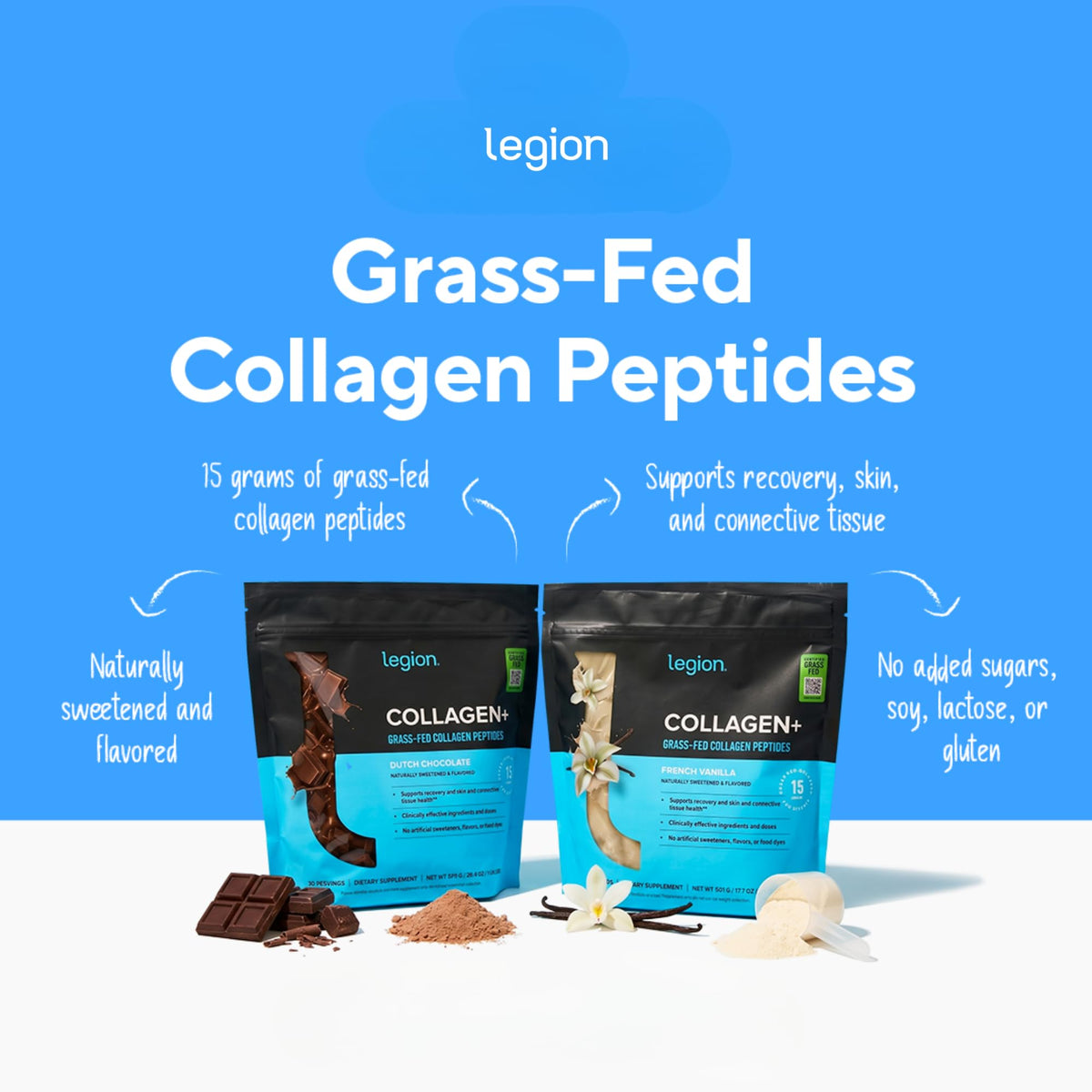 Hydrolyzed Collagen Peptides Powder with Vitamin C, Chocolate, 30 Servings X8079