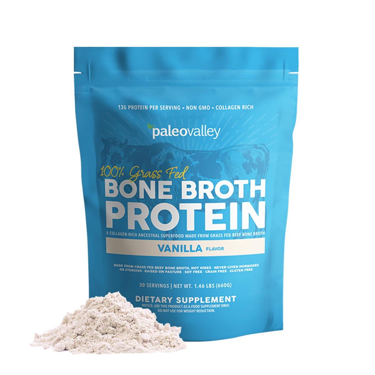Grass Fed Bone Broth Protein Powder Vanilla P706