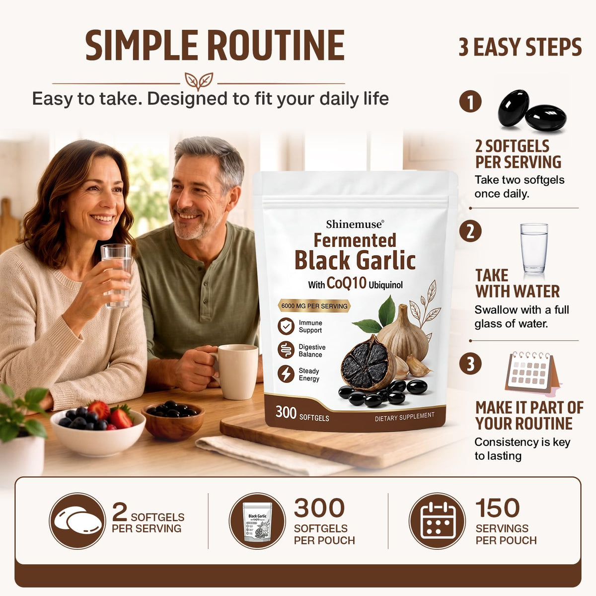 Black Garlic Extract 300 Softgels H95813