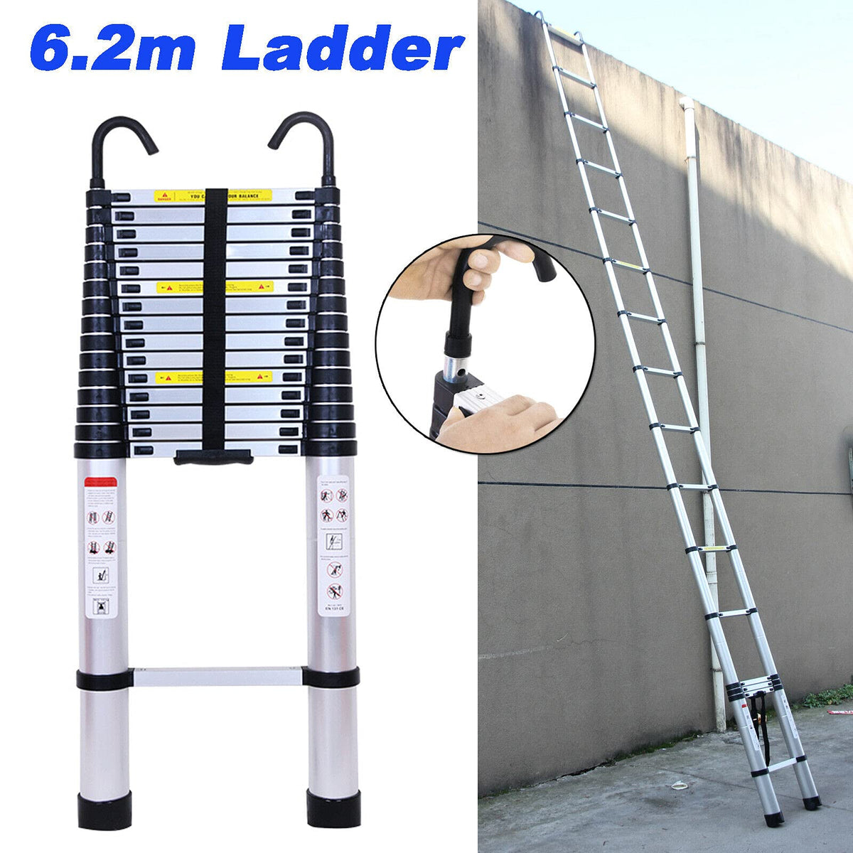 Telescoping Extension Ladder 20.34FT 330 Pound Capacity A401152