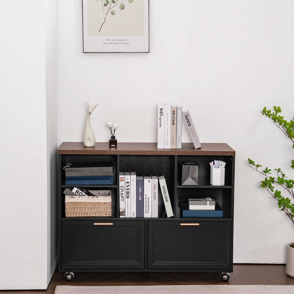 39.3" Lateral File Cabinet with Wheels, 2 Drawers K119