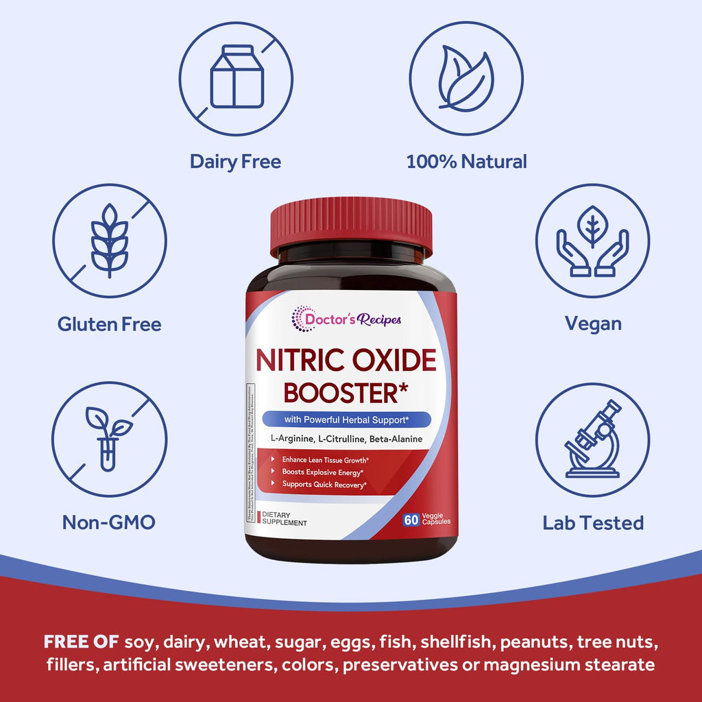Nitric Oxide Booster 1380 mg 60 Vegan Caps E4992