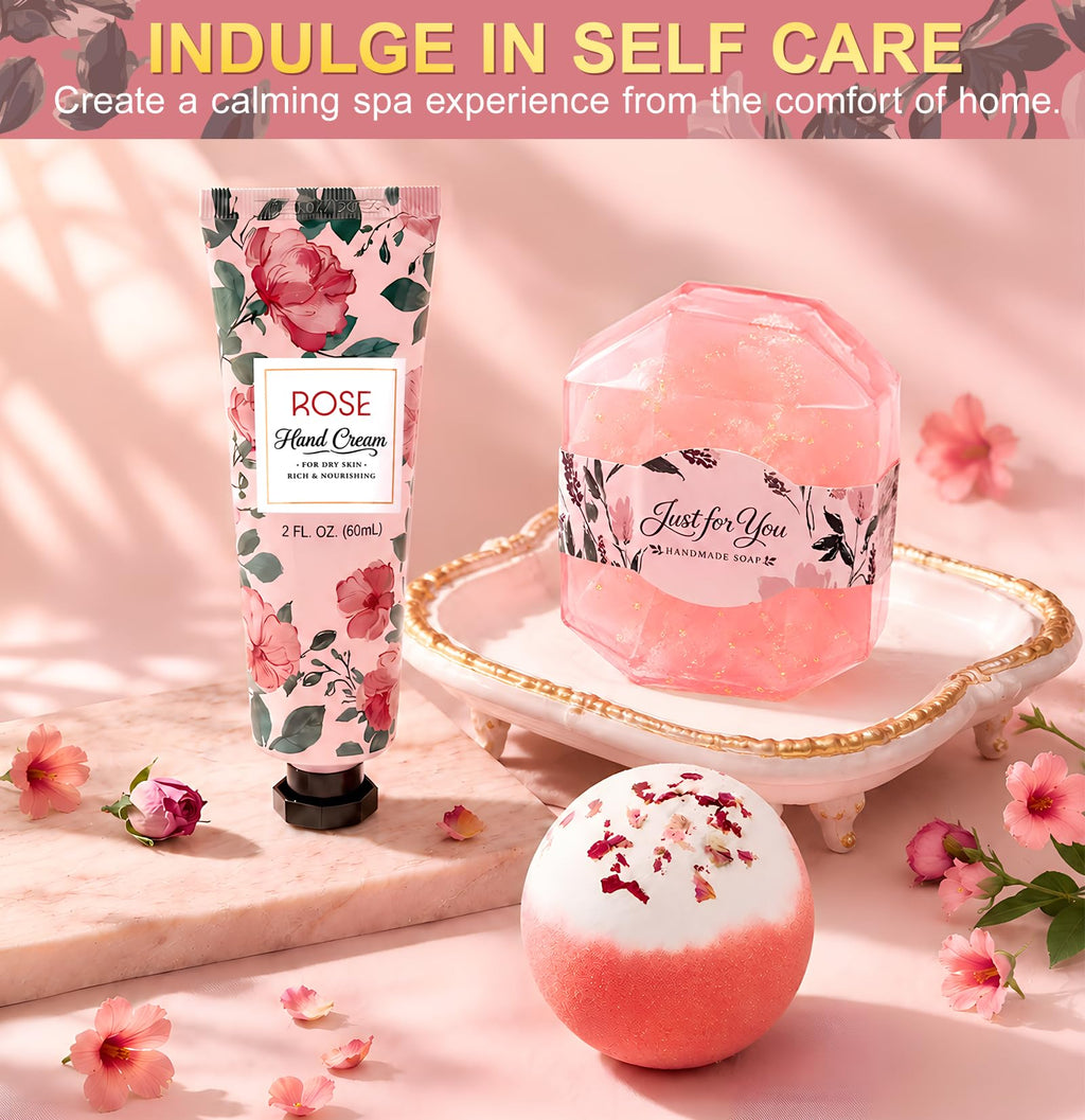 10-Piece Self Care Spa Gift Basket with Throw Blanket and Tumbler R7281