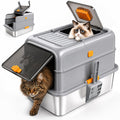 Stainless Steel High Sided Cat Litter Box with Lid X78777