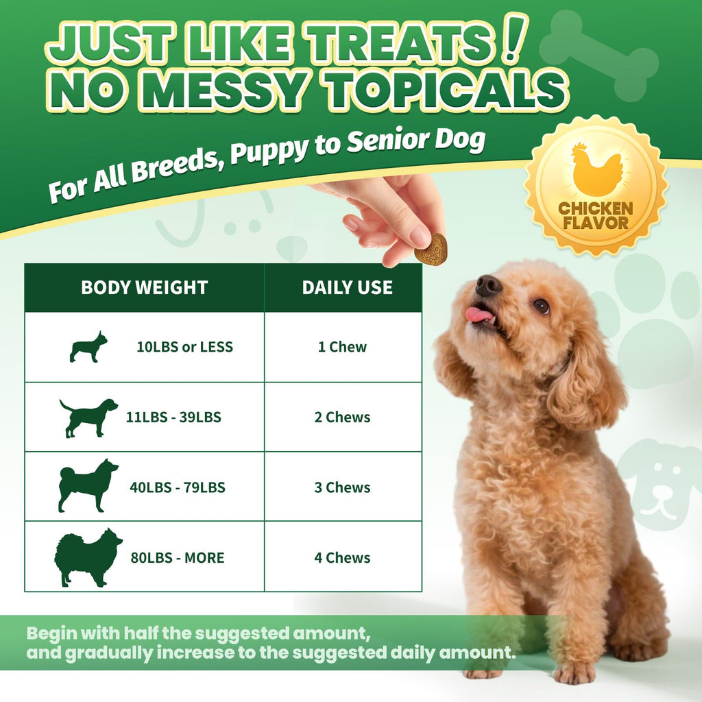 Flea and Tick Prevention for Dogs with Vitamins Fish Oil K364