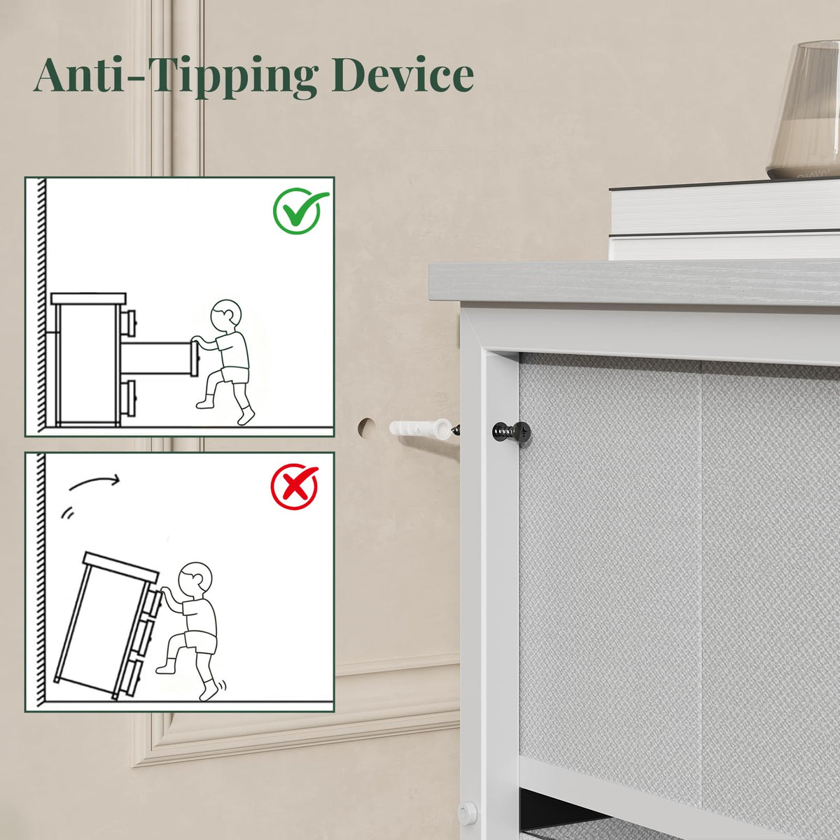 Fabric 7 Drawer Dresser D337224