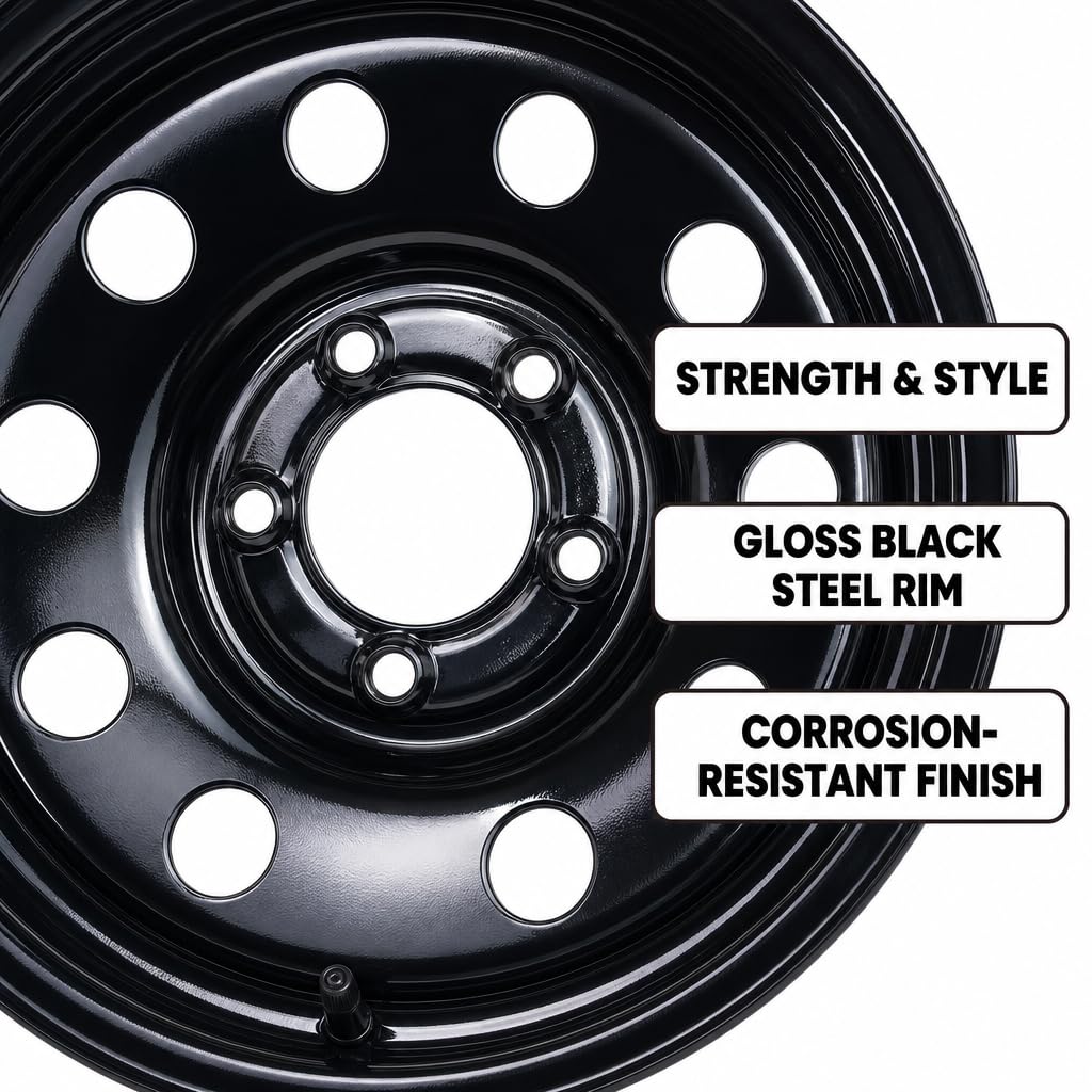 ST205/75R15 LRC 5 Lug Black Trailer Tire Rim Assembly N481674