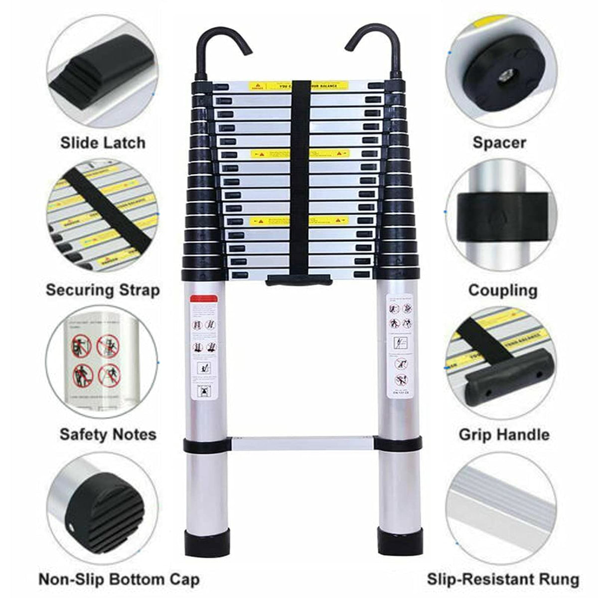 Telescoping Extension Ladder 20.34FT 330 Pound Capacity A401152