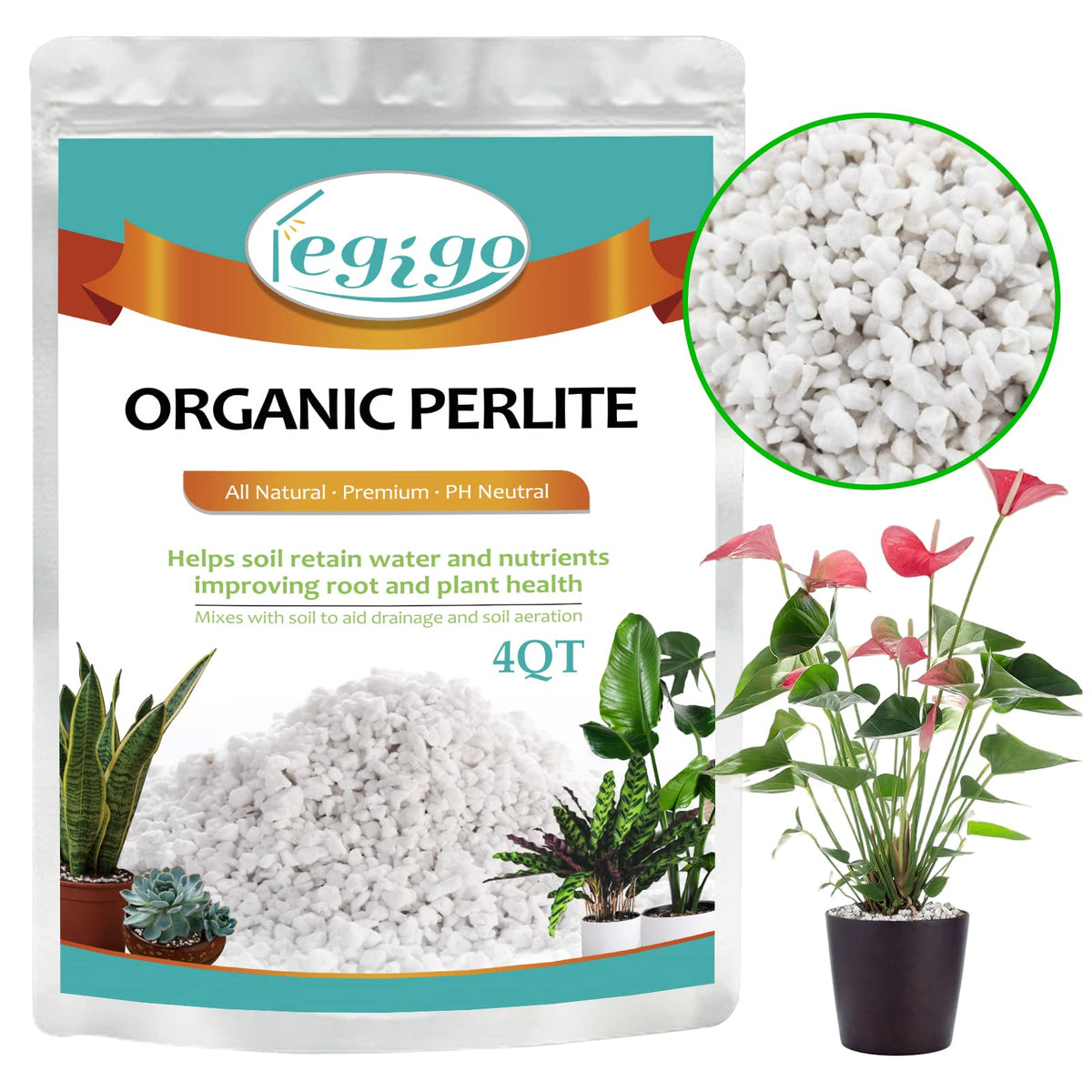 4 Quarts Organic Perlite for Plants N771792