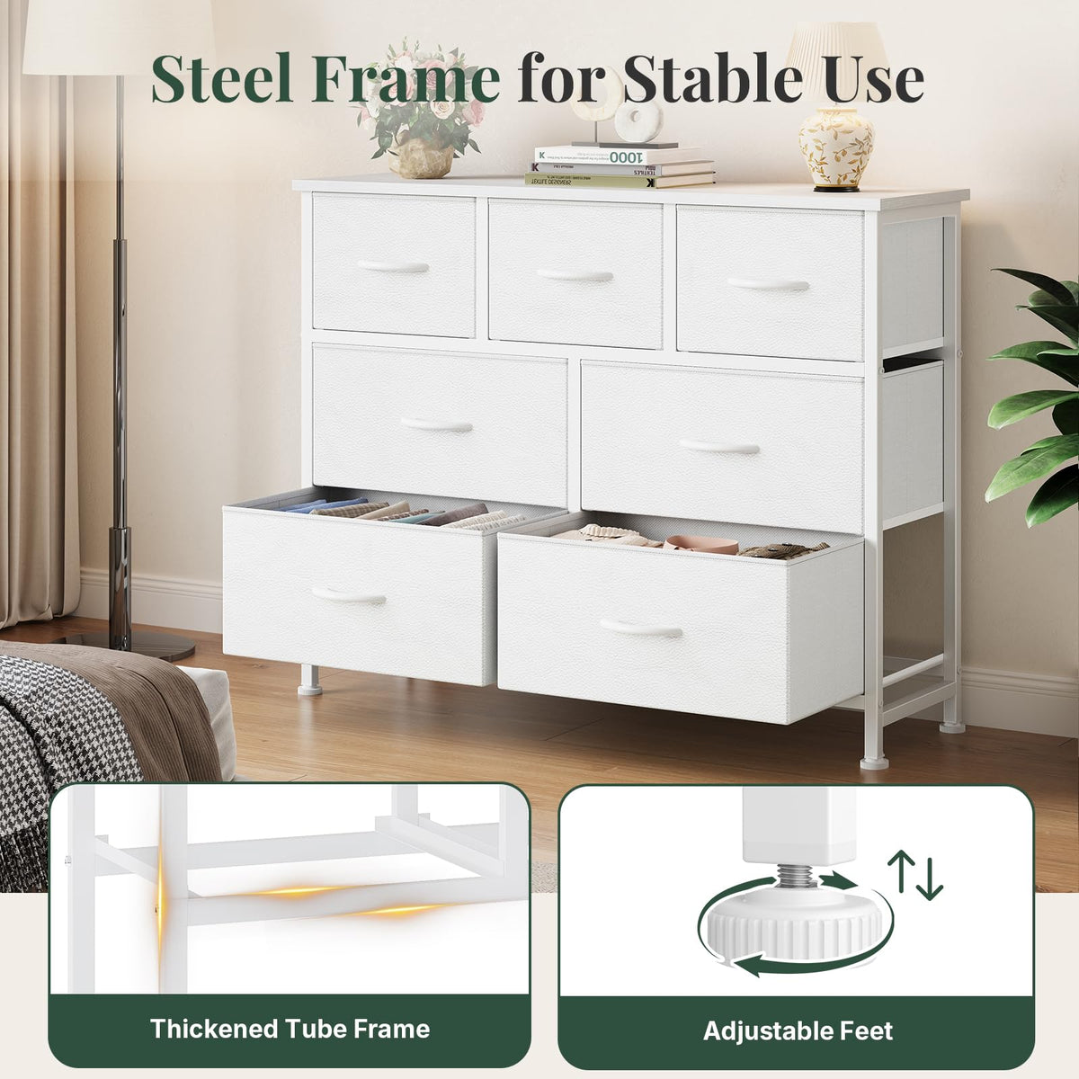 Fabric 7 Drawer Dresser D337224