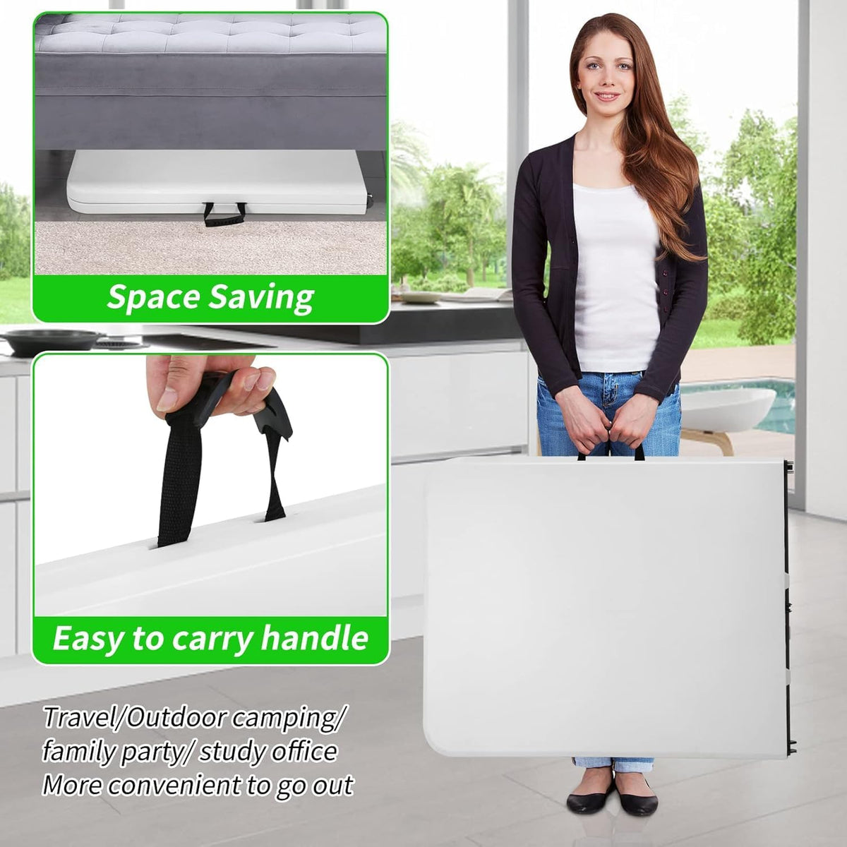 White 6FT Folding Table H2736