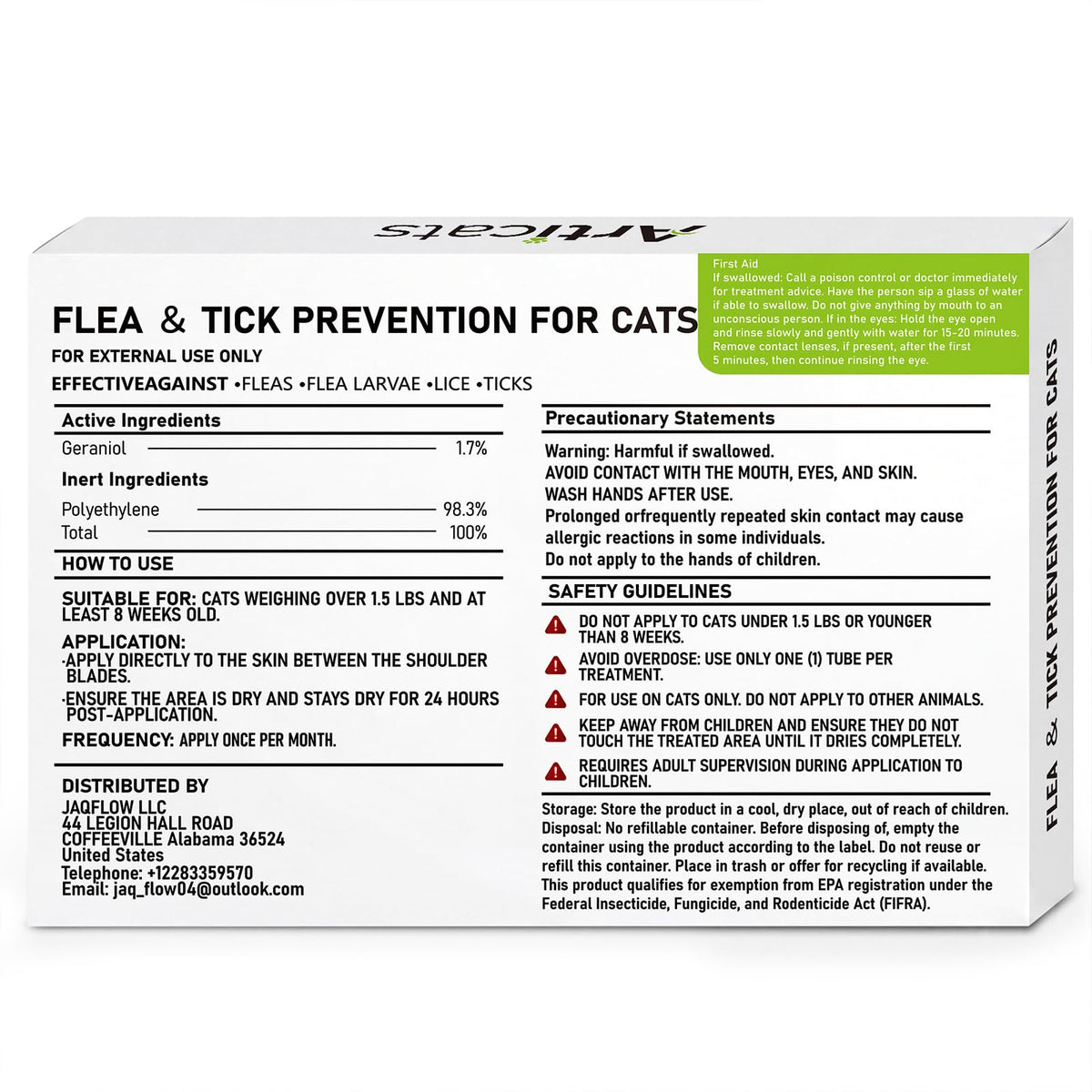 Flea and Tick Prevention for Cats & Kittens, Topical Cat Flea and Tick Treatment 6-Dose U42861