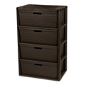 Brown 4-Drawer Storage Tower with Bins X4722