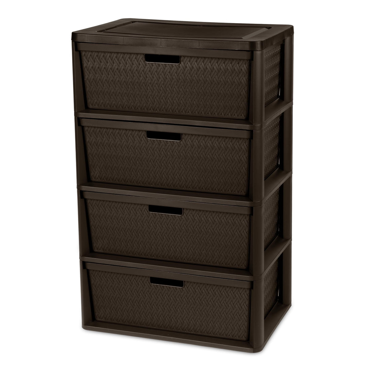 Brown 4-Drawer Storage Tower with Bins X4722