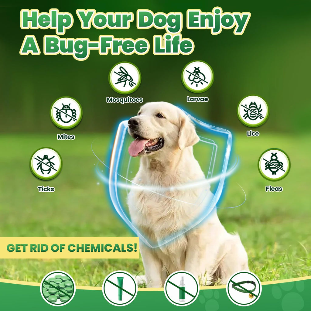 Flea and Tick Prevention for Dogs with Vitamins Fish Oil K364