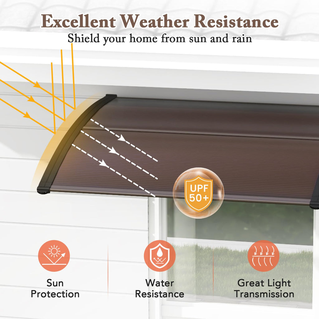 46" x 38" Polycarbonate Door Awning Canopy Y81710