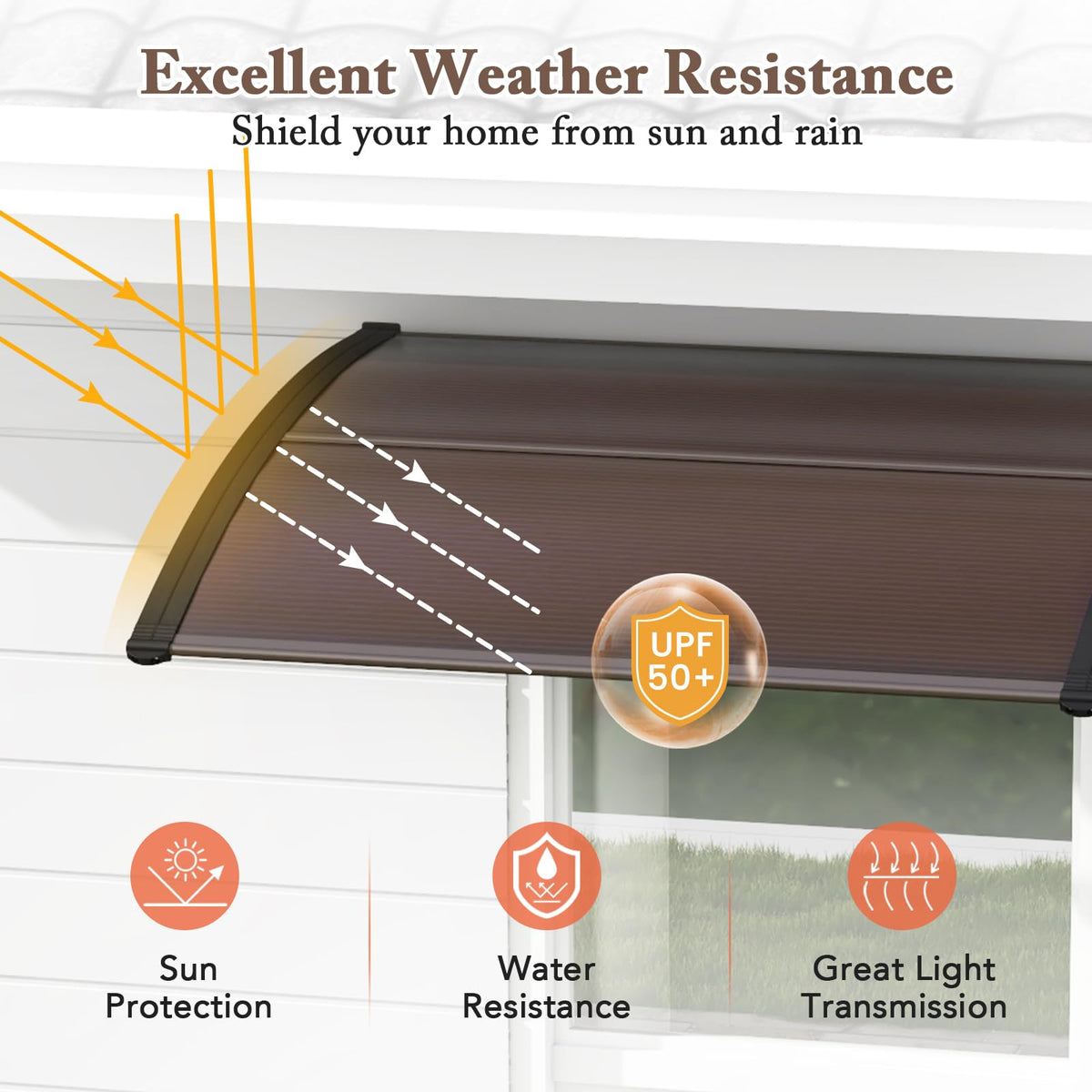 46" x 38" Polycarbonate Door Awning Canopy Y81710