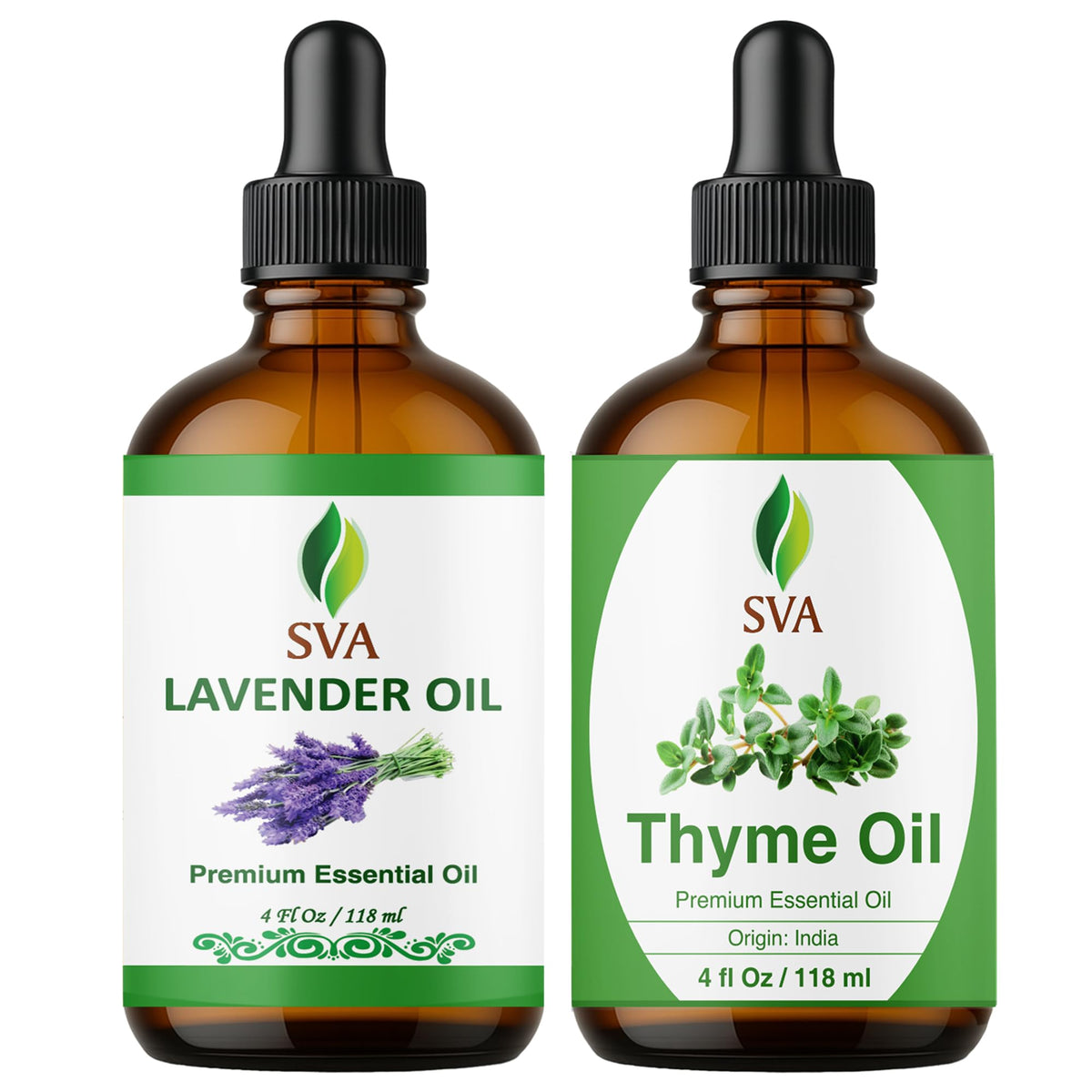 Lavender Duo Combo Glass Bottles with Droppers 4 Fl oz U750967