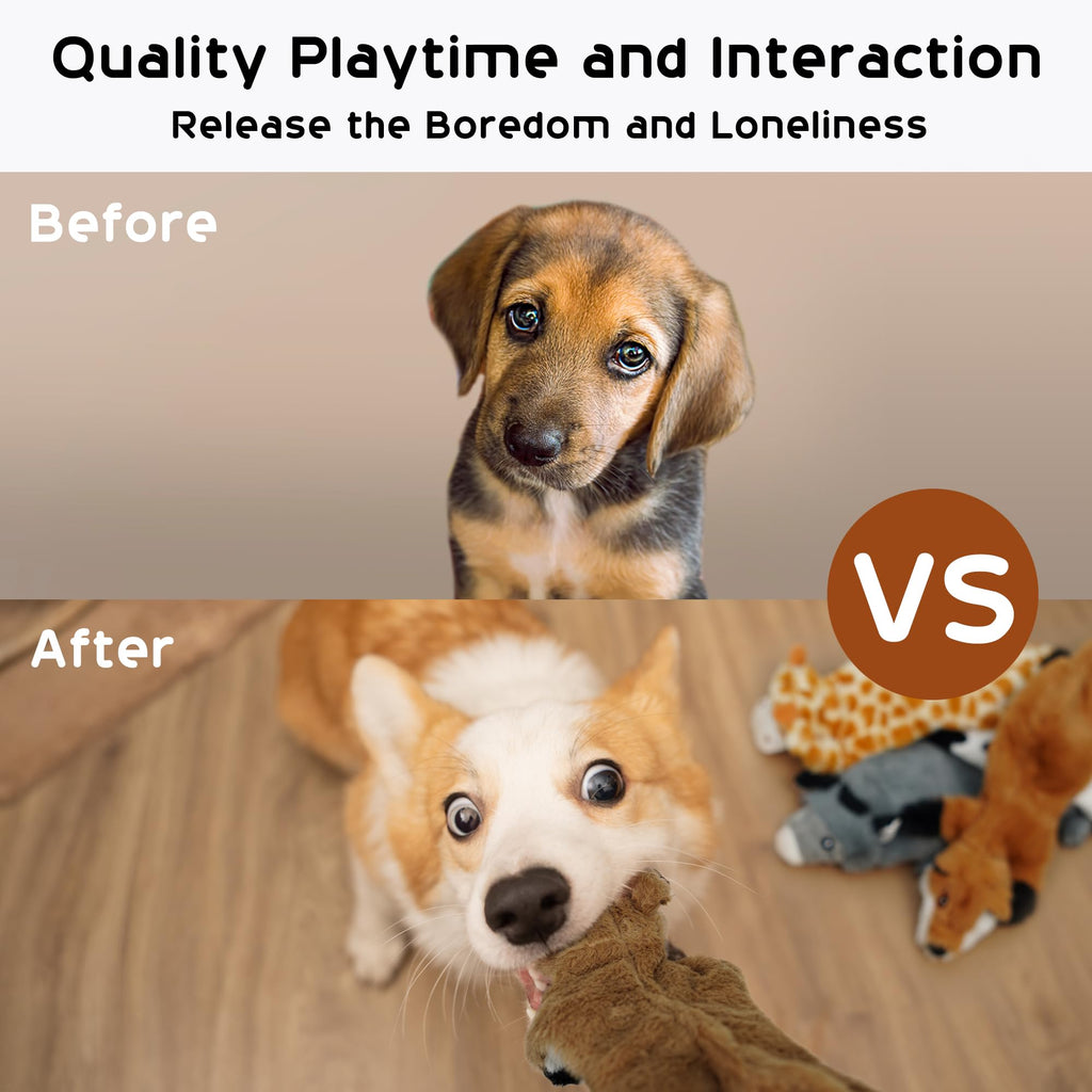 5 PCS Crinkle Plush Dog Squeaky Toys I715